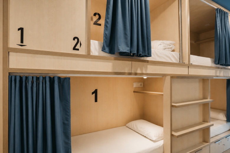 Dormitorio compartido para 6 personas en hostel situado en Madrid centro